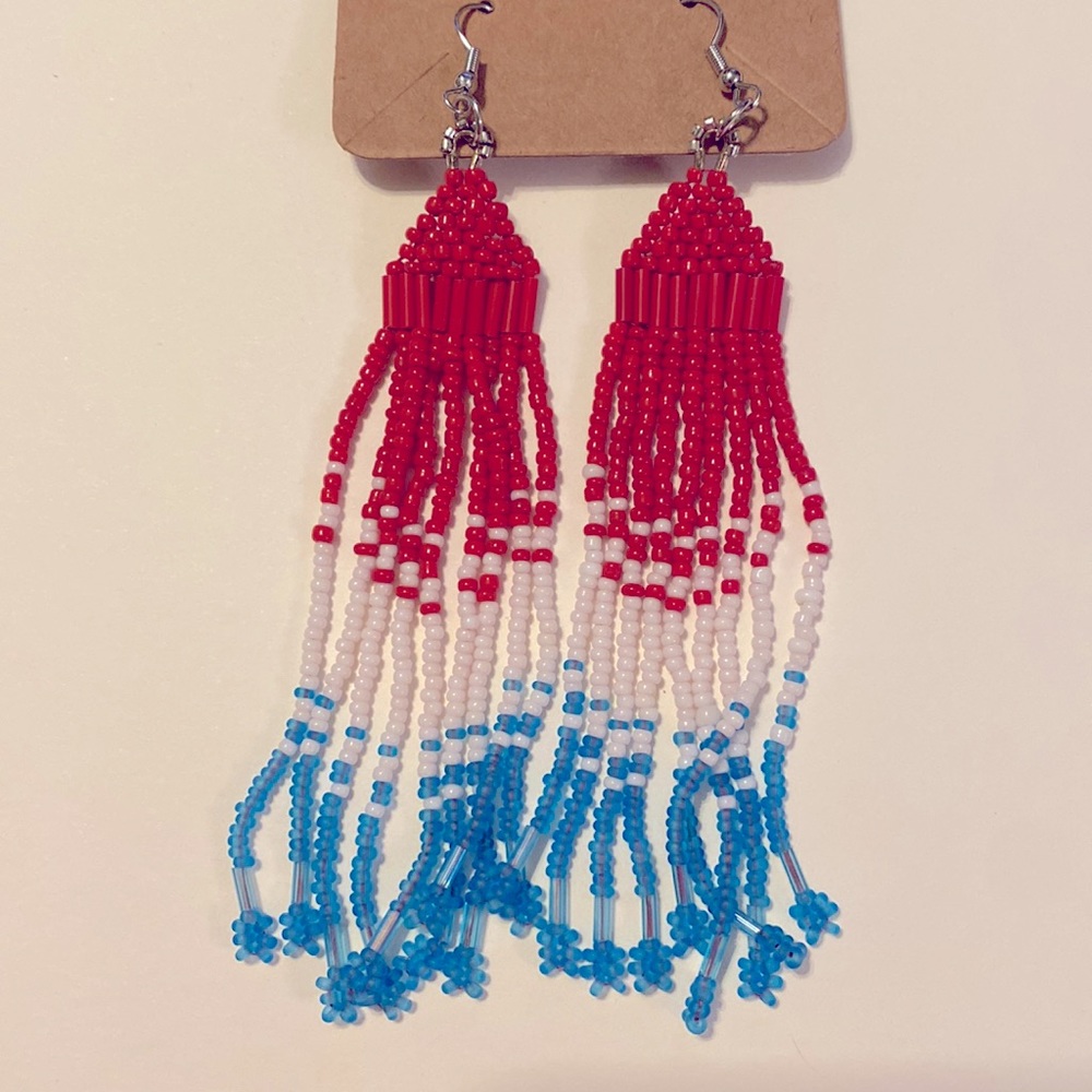 Earrings, Hand Beaded